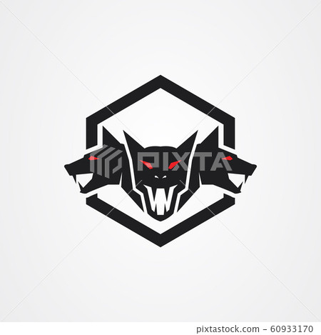 Cerberus heads icon logo vector Cerberus heads icon logo vector 60933170