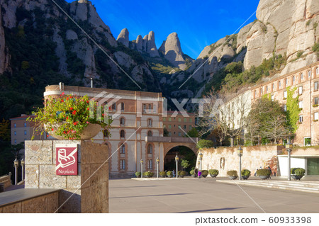 Montserrat cityscape and rock formations 60933398