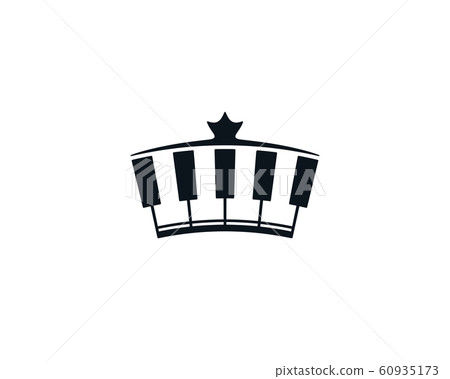 Royal concept piano keyboard icon with crown Royal concept piano keyboard icon with crown 60935173