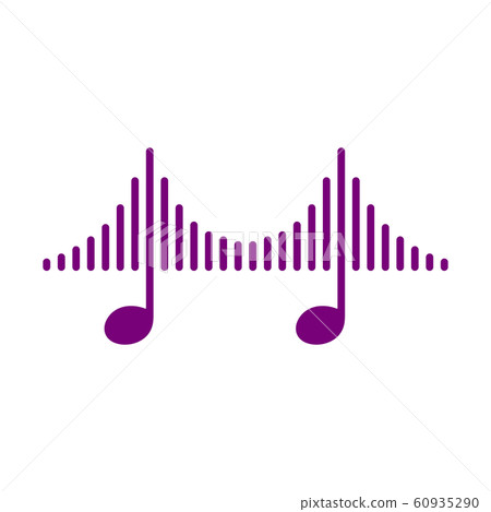 Striped bridge and music notes icon 60935290