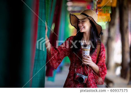Asian girl fun and play in Lamduan woven cloth Asian girl fun and play in Lamduan woven cloth 60937575