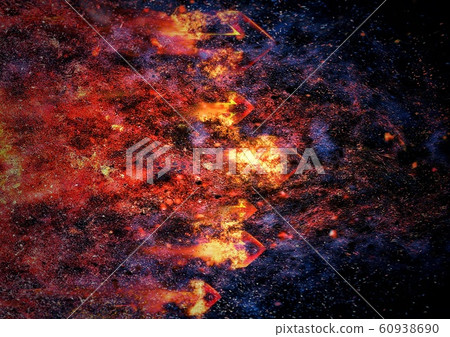 Multiple exploding flame arrows - Stock Illustration [60938690] - PIXTA