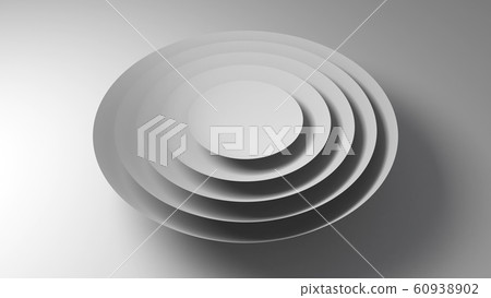 Grey Round Abstract Abstract geometric installation, gray round - Stock Illustration ...