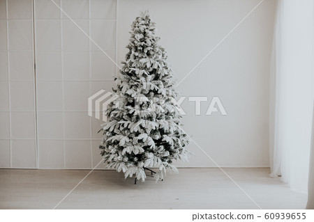 Xmas new year gifts and toys tree winter background 60939655