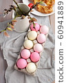 Easter eggs and bunch of pussy willow branches 60941889