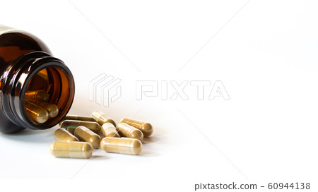 Herbal medicine capsules and glass bottle Herbal medicine capsules and glass bottle 60944138