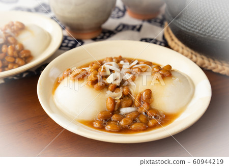 Natto rice cake, traditional Japanese food, Omochi Marutake Natto rice cake, traditional Japanese food, Omochi Marutake 60944219