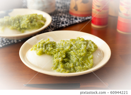 Zunda mochi dish, local confectionery, local food Zunda mochi dish, local confectionery, local food 60944221