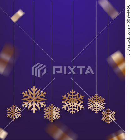 Greeting card template with snowflakes 60944456