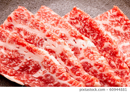 Beef for yakiniku. Domestic beef top ribs. 60944881
