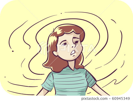 Woman Symptom Vertigo Spinning Illustration 60945349