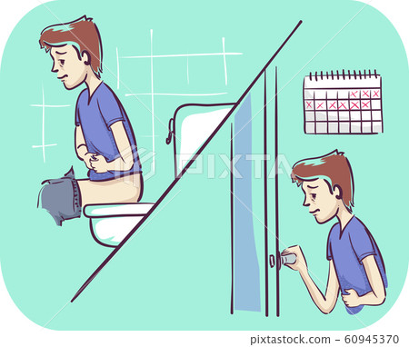Man Diarrhea More Than Week Illustration 60945370