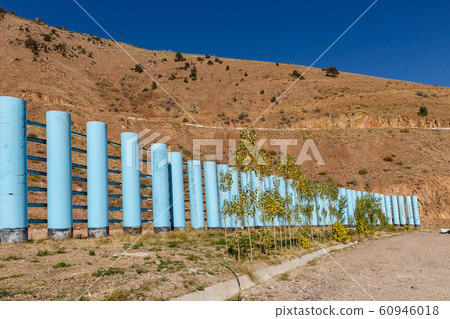 avalanche barrier, Tashkent-Osh highway, Kamchik avalanche barrier, Tashkent-Osh highway, Kamchik 60946018