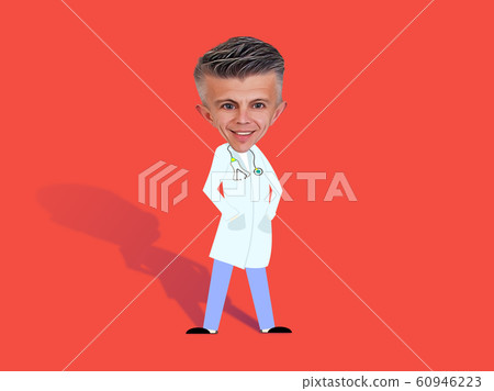 Caricature doctor man. Cartoon style body with 60946223