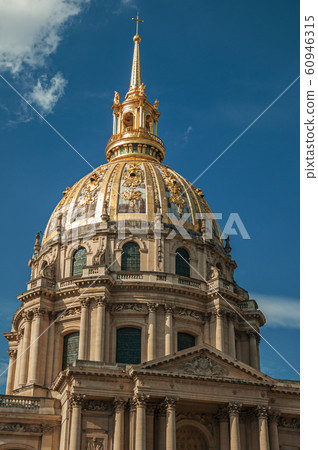 Facade and golden dome of Les Invalides Palace in Paris Facade and golden dome of Les Invalides Palace in Paris 60946315