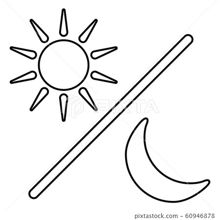 Day And Night Simple Line Icon Sun And Moon The Stock Illustration