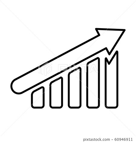 Growth graph up outline icon. Financial chart Growth graph up outline icon. Financial chart 60946911