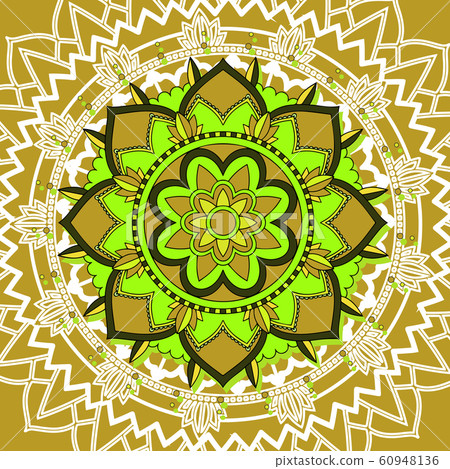 Mandala patterns on brown background 60948136