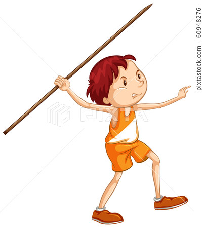 Athlete doing javelin on white background Athlete doing javelin on white background 60948276