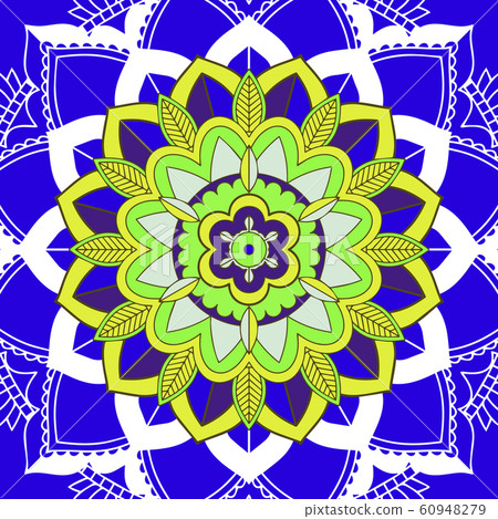 Mandala patterns on blue background Mandala patterns on blue background 60948279
