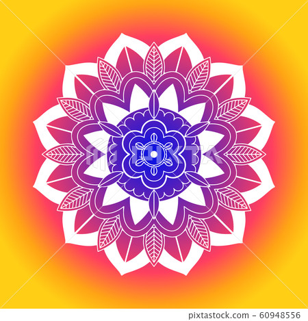 Mandala patterns on yellow background - Stock Illustration [60948556 ...