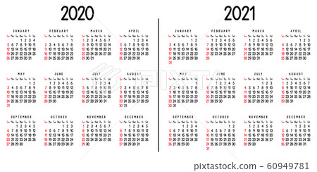 Calendar 2020 and 2021 - Stock Illustration [60949781] - PIXTA