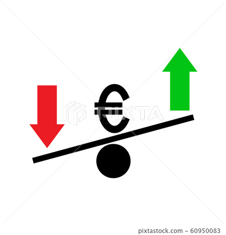 Seesaw. Euro exchange rate fluctuation concept 60950083