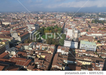 Brick tower of Cremona taken from Trazzo in Cremona Brick tower of Cremona taken from Trazzo in Cremona 60953291