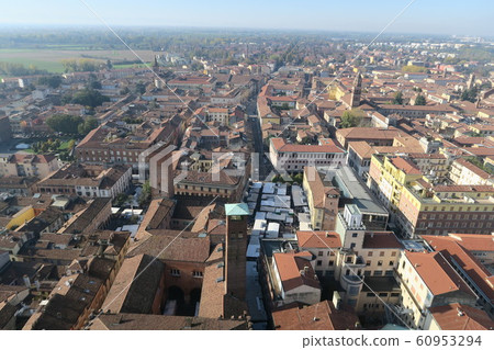 Brick tower of Cremona taken from Trazzo in Cremona Brick tower of Cremona taken from Trazzo in Cremona 60953294