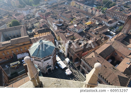 Brick tower of Cremona taken from Trazzo in Cremona Brick tower of Cremona taken from Trazzo in Cremona 60953297