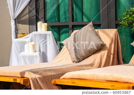 Comfortable pillow on sofa chair decoration outdoor 60953867