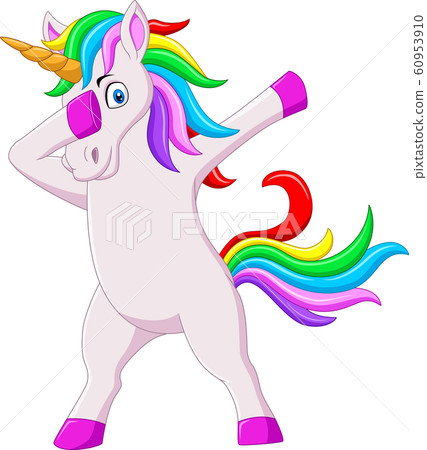Cute dabbing horse unicorn cartoon dancing 60953910