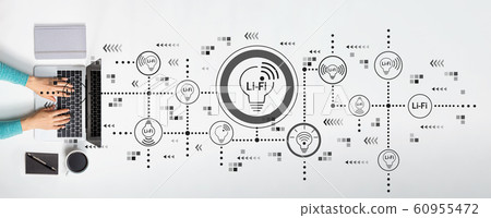 LiFi theme with person using laptop 60955472