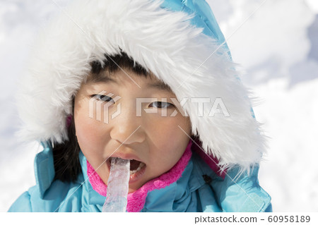 Children playing with snow 60958189