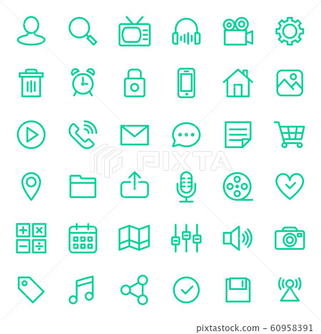 application icon set. Editable stroke. 48 x 48 pixels perfect. application icon set. Editable stroke. 48 x 48 pixels perfect. 60958391