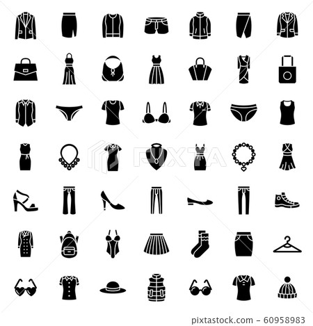 woman & lady fashion icon set. 48 x 48 pixels complete. woman & lady fashion icon set. 48 x 48 pixels complete. 60958983
