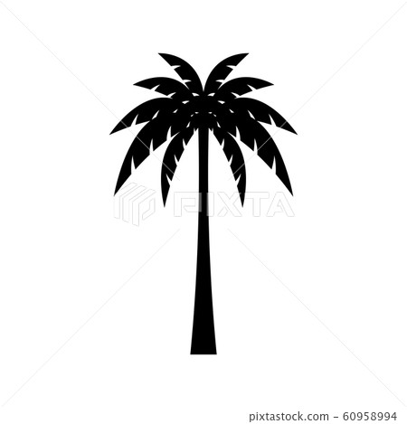 Palm tree silhouette vector image. Palm tree silhouette vector image. 60958994