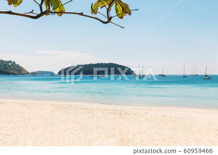 View on Nai Harn bay beach beach at Rawai area on Phuket island Thailand View on Nai Harn bay beach beach at Rawai area on Phuket island Thailand 60959466