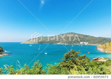 View on Nai Harn bay beach beach at Rawai area on View on Nai Harn bay beach beach at Rawai area on 60959473
