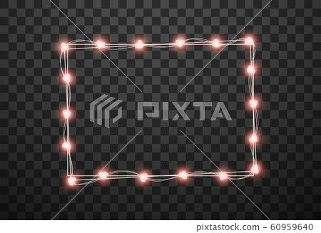 Hearts light bulbs isolated on transparent background, vector illustration 60959640