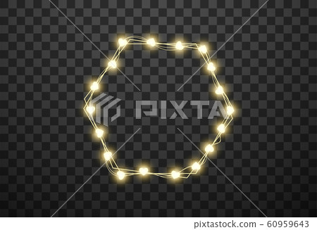 Hearts light bulbs isolated on transparent background, vector illustration 60959643