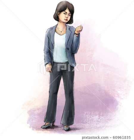看著手錶的西裝的女人 看著手錶的西裝的女人 60961835