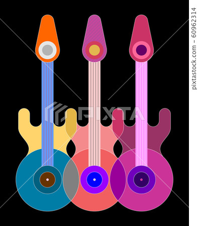 Three Guitars On A Black Three Guitars On A Black 60962314