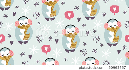 cute winter penguins seamless pattern scandinavian cute winter penguins seamless pattern scandinavian 60963567