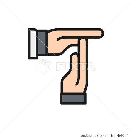 Time out gesture, break in hockey flat color line icon. Time out gesture, break in hockey flat color line icon. 60964095