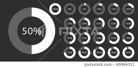 Chart Pie With 0 5 10 15 25 30 35 40 45 50 Stock Illustration