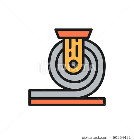 Rolled metal, metallurgy flat color line icon. Isolated on white background 60964431
