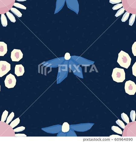 Seamless pattern Vector floral design. Romantic background print for fabrics and wallpapers. 60964890