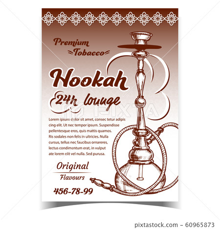 Hookah Lounge With Original Flavours Banner Vector Hookah Lounge With Original Flavours Banner Vector 60965873