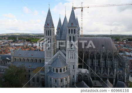 World Heritage "Tournay's Notre Dame Cathedral" taken from Belgium's oldest bell tower World Heritage "Tournay's Notre Dame Cathedral" taken from Belgium's oldest bell tower 60966138